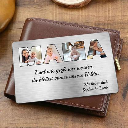 MAMA Foto-Brieftasche-Karte mit Text Geschenk für Mutter