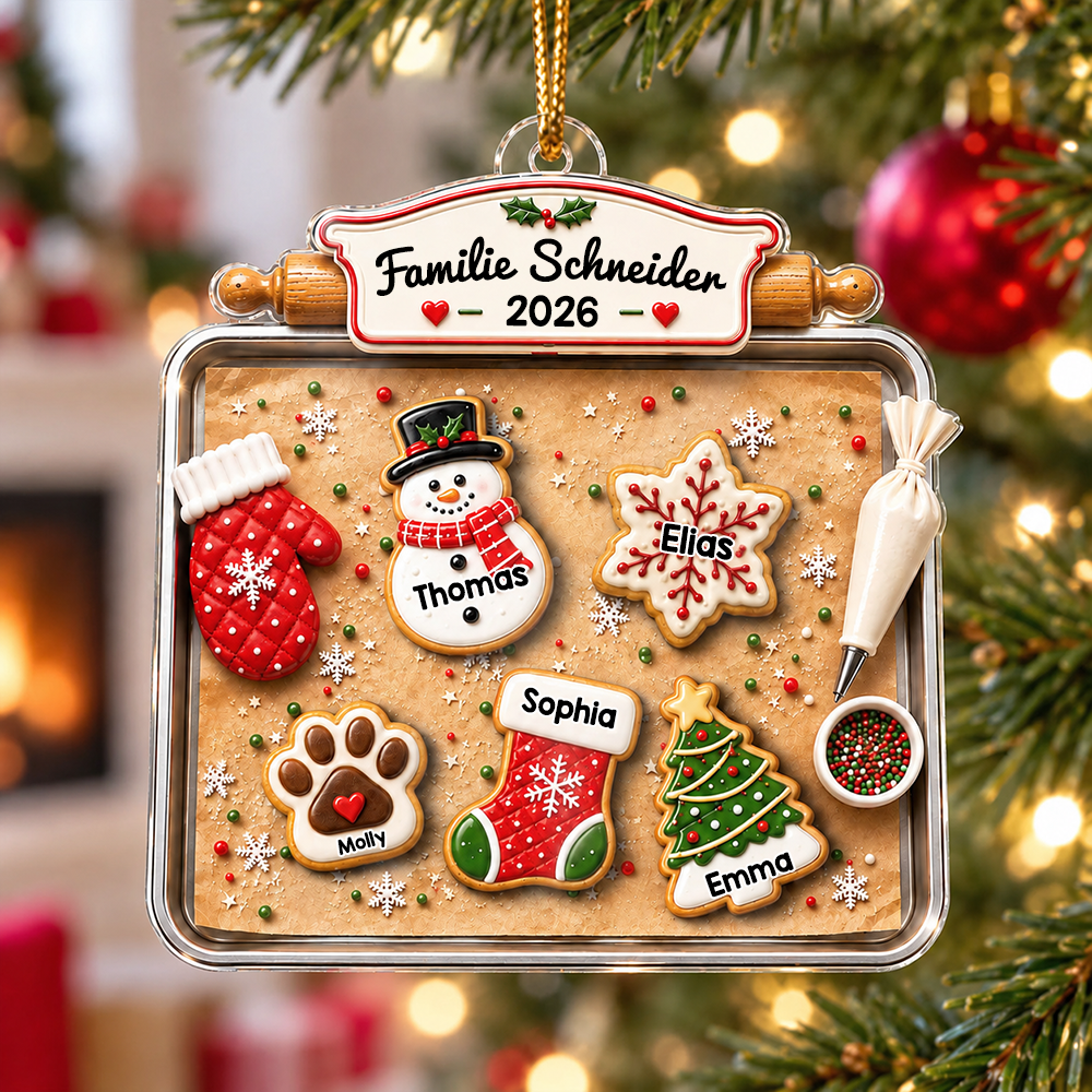 Personalisierter Acryl-Weihnachtsanhänger – Lebkuchen-Motiv