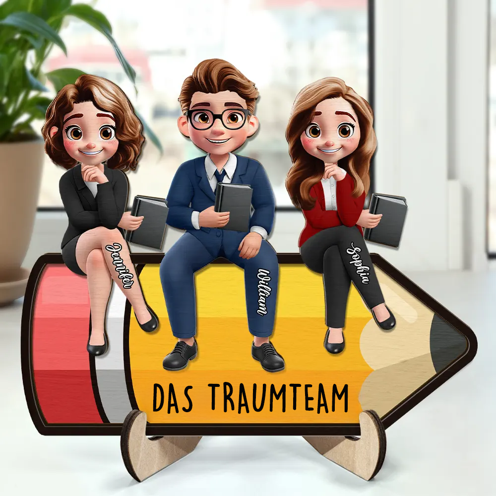 Personalisierte Holztafel Dekoration für Büro Geschenk für Lehrer und Kollegen