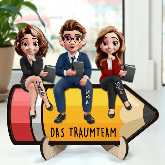 Personalisierte Holztafel Dekoration für Büro Geschenk für Lehrer und Kollegen