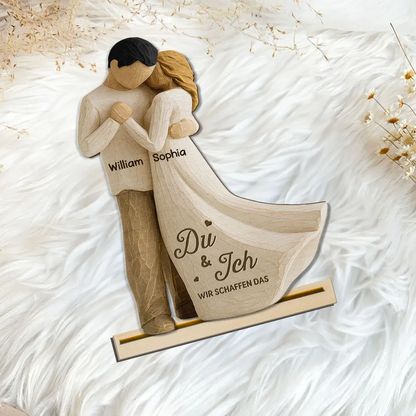 Tanzendes Paar- Personalisierte Holzplakette mit Namen und Text