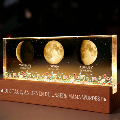Mondphasen-Personalisierte LED Nachtlicht für Mama und Oma