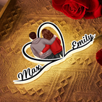 Paar mit Herz-Personalisierte Lichtbox mit Namen und Figuren Geschenk zum Valentinstag
