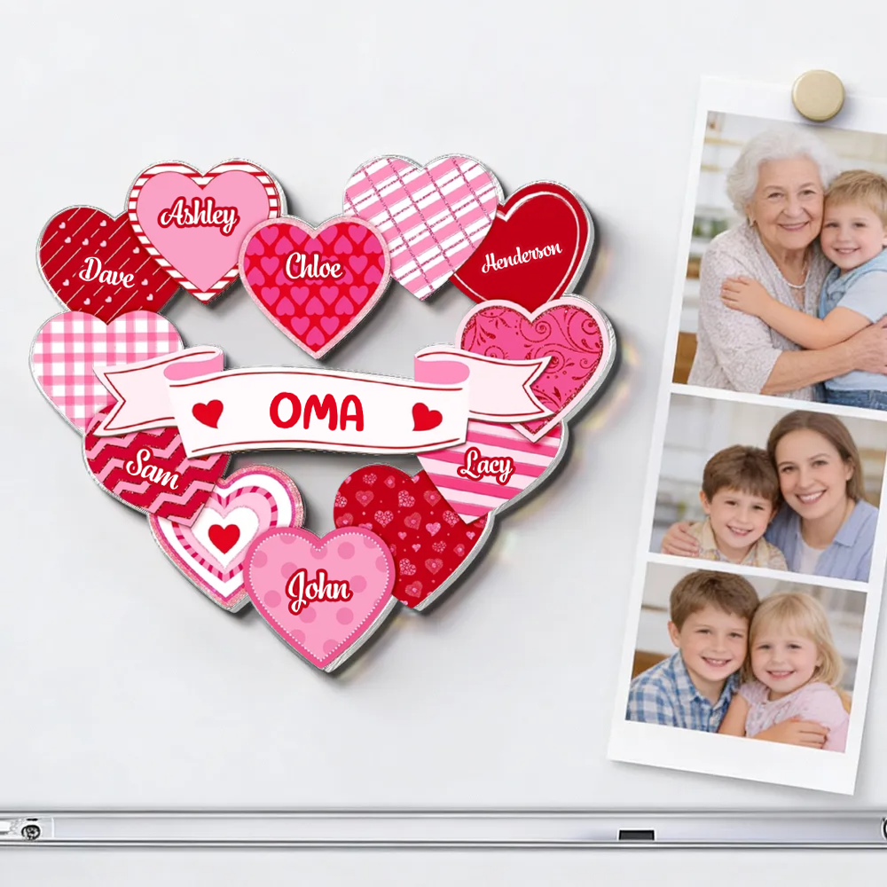 Acryl-Kühlschrankmagneten mit Herzenmotiv Geschenk für Mama und Oma