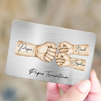 Personalisierter Geldbörsen-Karte mit Fausstoß Wallet Card für Papa
