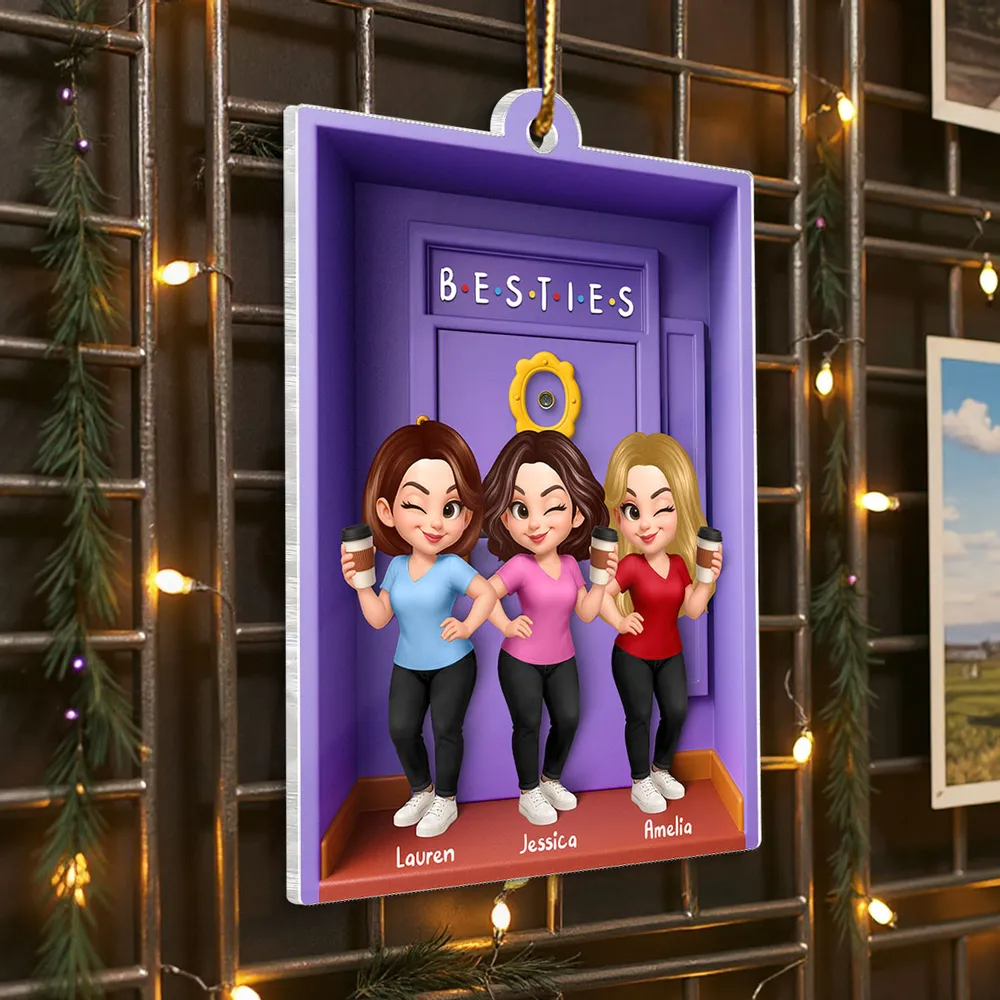Acrylanhänger mit 2-6 Frauen Personalisierter Christbaumschmuck für Schwester und beste Freundinnen