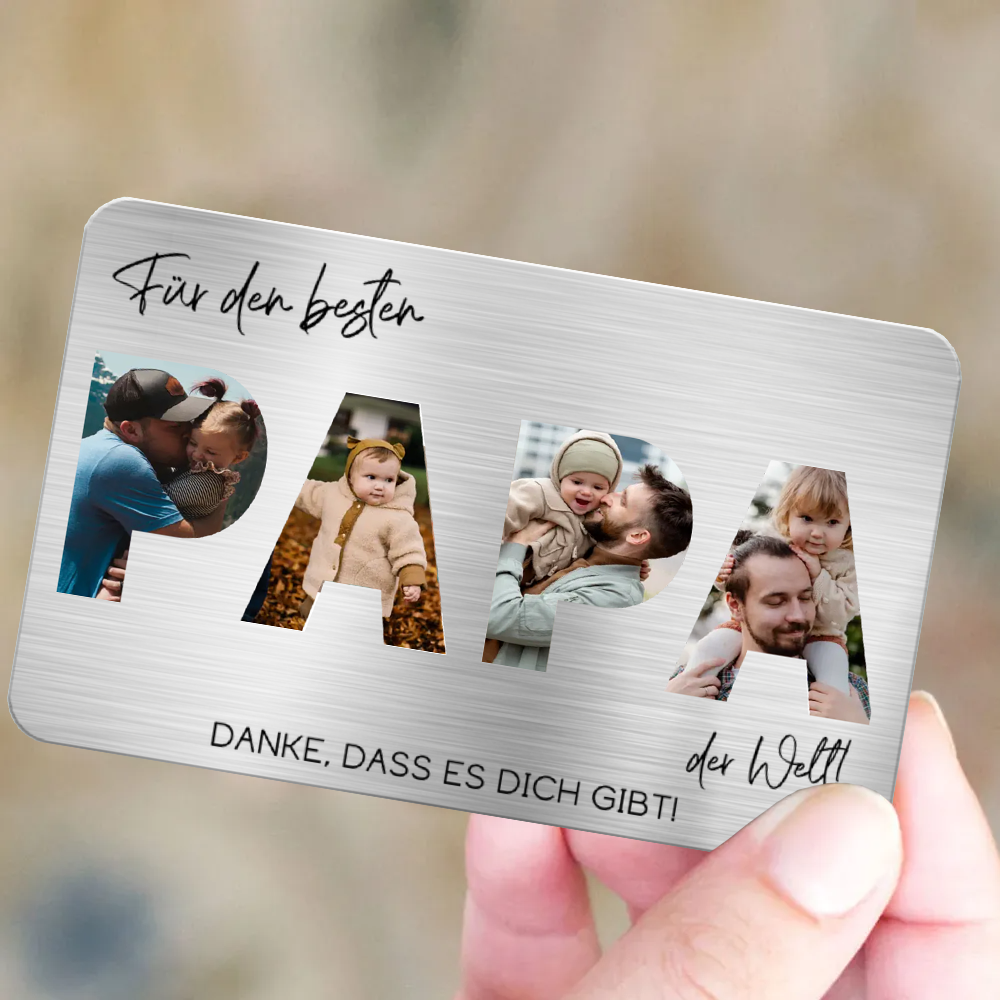 Für den besten Papa der Welt-Personalisierte Brieftasche-Karte mit Fotos Geschenk für Vater