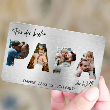 Für den besten Papa der Welt-Personalisierte Brieftasche-Karte mit Fotos Geschenk für Vater