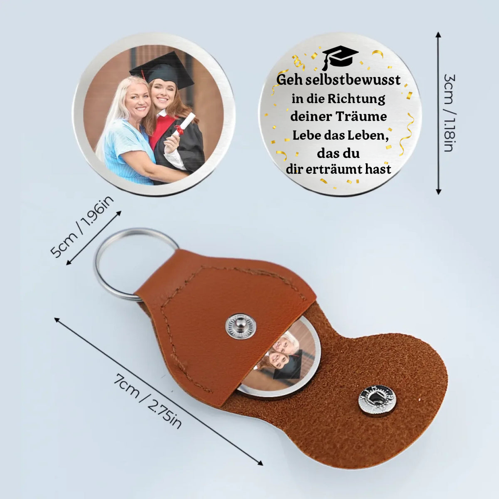 Taschenumarmung mit Foto Abschlussgeschenk