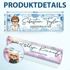 Personalisiertes Acryl-Namensschild für den Schreibtisch mit Blumenmotiv – Individuelles Geschenk für Kollegin & Freunde