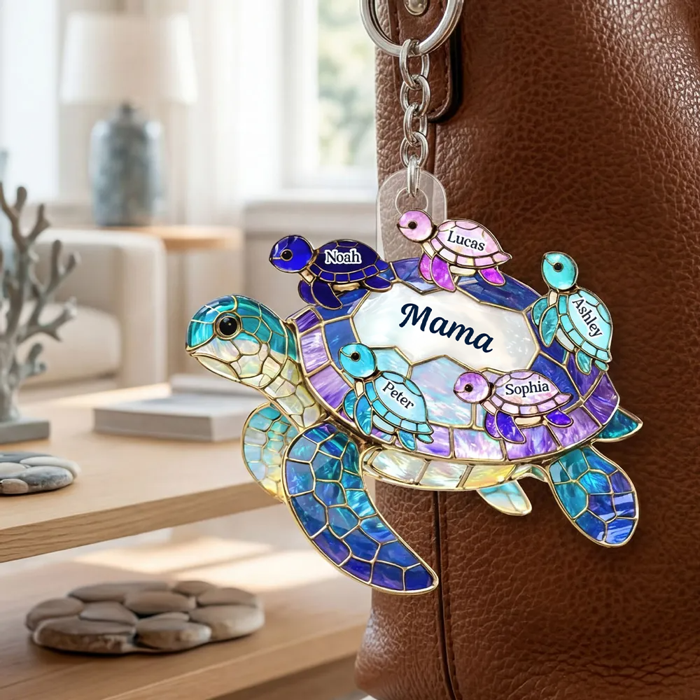 Meeresschildkröten - Acrylschlüsselanhänger mit Namen Geschenk für Oma und Mama