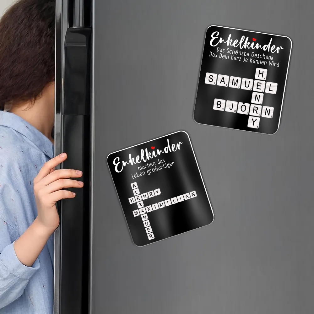 Acryl-Kühlschrankmagnet mit Kreuzwörter Geschenk für Oma