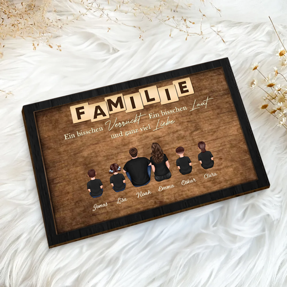 Personalisierter Holzaufsteller mit Familien Geschenk für Papa, Mama, Opa und Oma