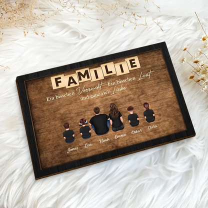 Personalisierter Holzaufsteller mit Familien Geschenk für Papa, Mama, Opa und Oma