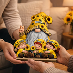 Oma und Kinder Personalisierter Holzaufsteller mit Zwergmotiv  Geschenk für Mama und Oma
