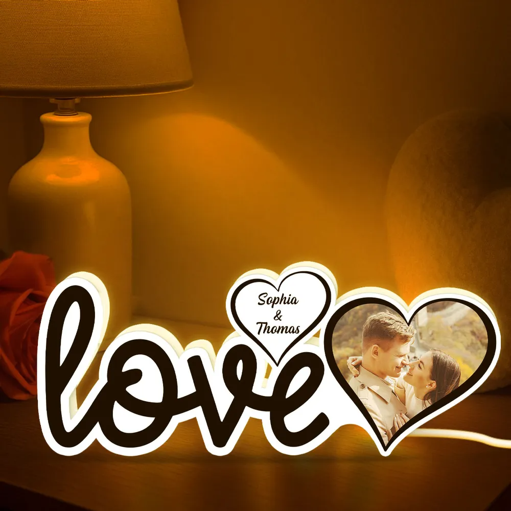 Love-Personalisierte LED-Lichtbox  mit Foto Geschenk für Paar