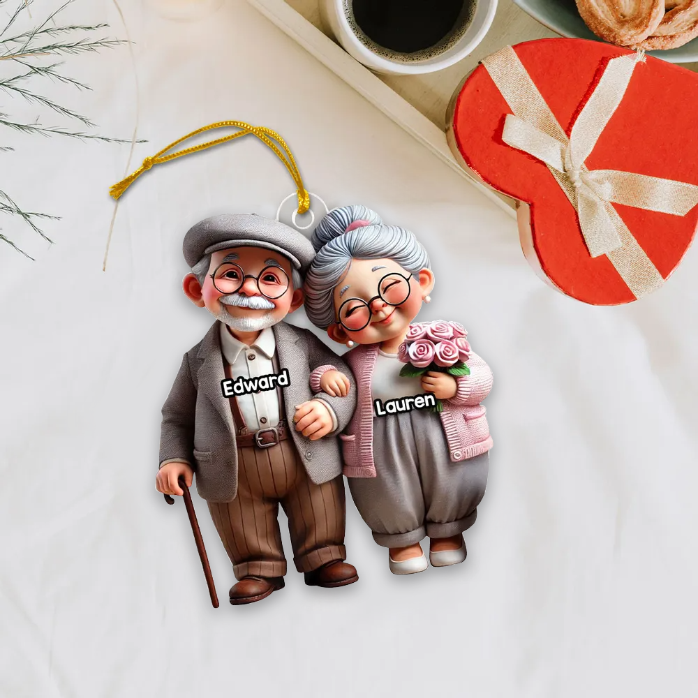 Älteres Paar Autoanhänger aus Acryl Geschenk für Paar und Großeltern
