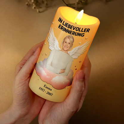 In liebevoller Erinnerung - Trauerkerze LED-Kerze mit Foto