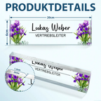 Personalisierter Acrylblock mit Geburtsblumenstrauß und Name, Büro-Geschenk für Kolleginnen & Kollegen
