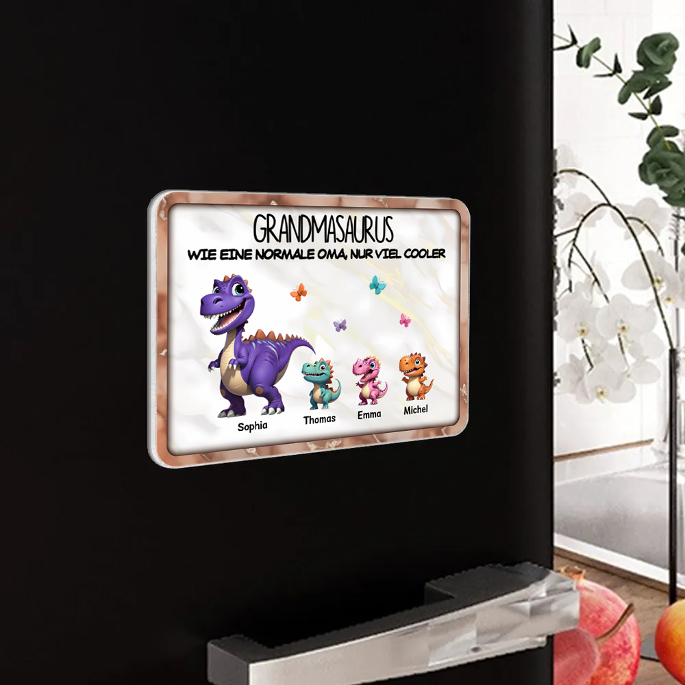 Dinosaurier Mama/Großmutter - Individuelle Acryl-Kühlschrankmagnete