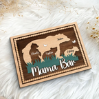 Mama Bär-Personalisierter 2-Schicht-Holzaufsteller mit Bärenmotiv