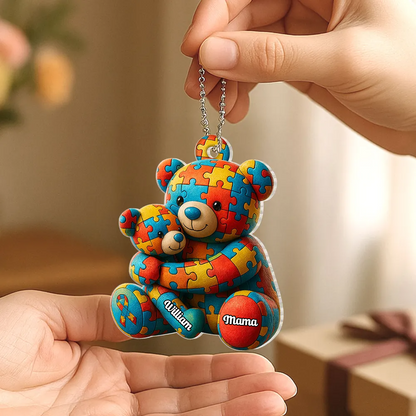 Mamabär und Bärchen - Personalisierter Acrylanhänger mit Namen