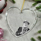 Personalisierter Glas-Weihnachtsanhänger mit Foto – In liebevoller Erinnerung