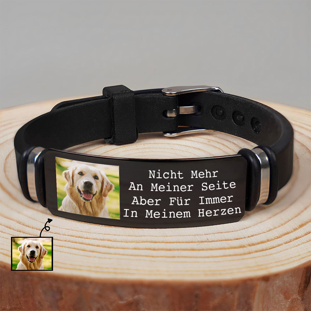 Personalisiertes Silikon-Armband zum Gedenken an ein verlorenes Haustier