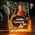 Personalisiertes LED-Nachtlicht mit Foto & Spruch – Roter-Kardinal-Motiv zur Erinnerung