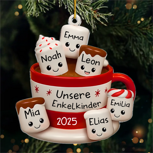 Individuelles Acryl-Ornament – Personalisierte Weihnachtsgeschenke für Opa und Oma – Unsere kleinen Marshmallows