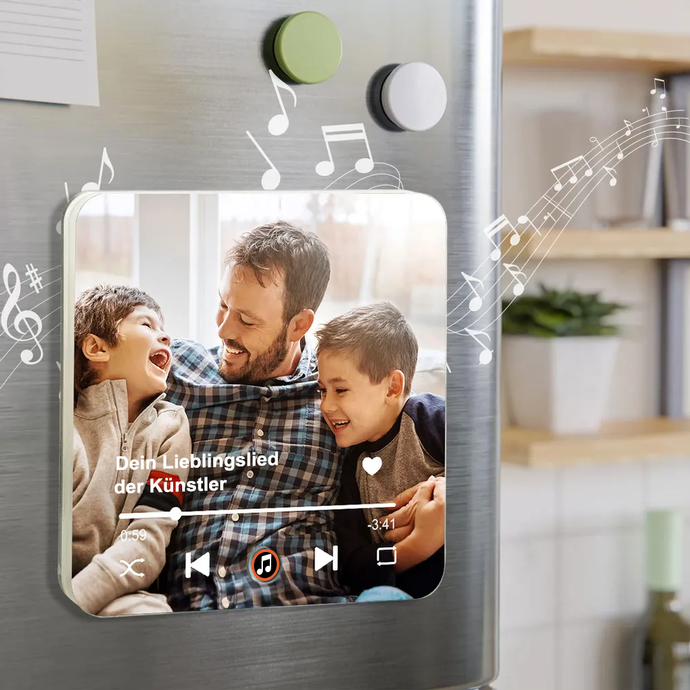 Musik-Acryl-Magneten mit Foto und Lied Geschenk für Familie