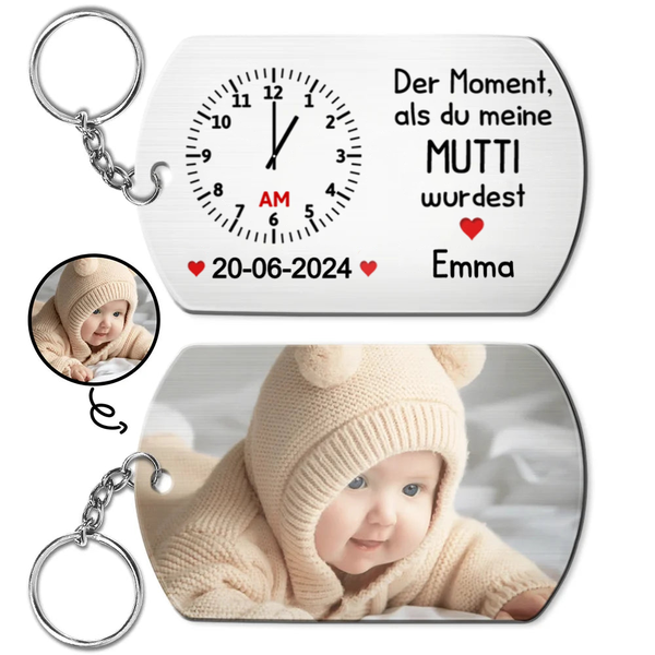 "Der Moment, als du mein..." Schlüsselanhänger mit Foto für Papa, Mama, Oma und Opa