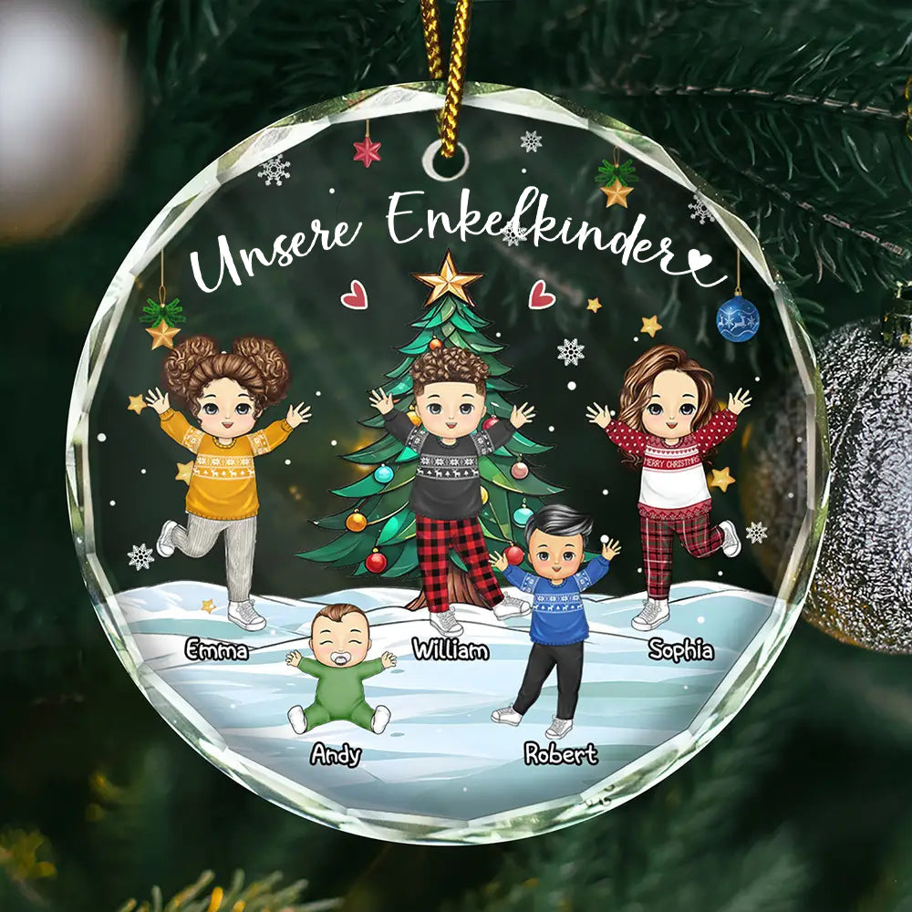 Personalisierter Glasanhänger Christbaumschmuk für Oma und Opa