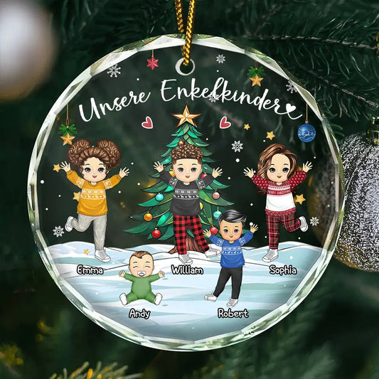 Personalisierter Glasanhänger Christbaumschmuk für Oma und Opa