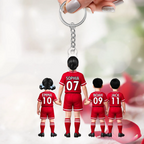 Fußballmama und Kinder- Acrylschlüsselanhänger mit Trikots und Namen