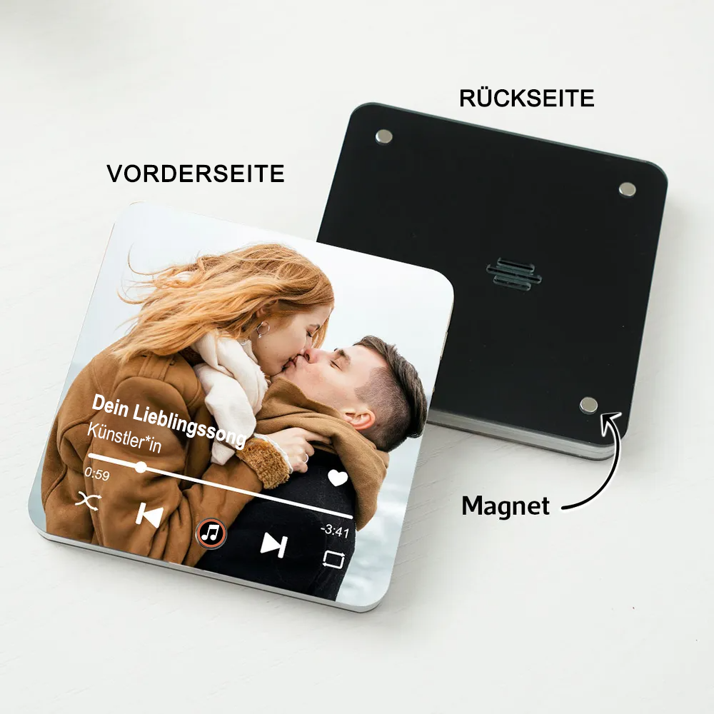 Personalisierter Foto-Musik-Kühlschrankmagnet Geschenk für Paar und Familie