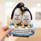 Du bist mein Penguin- Personalisierter Holzaufsteller mit Namen Geschenk für Paar