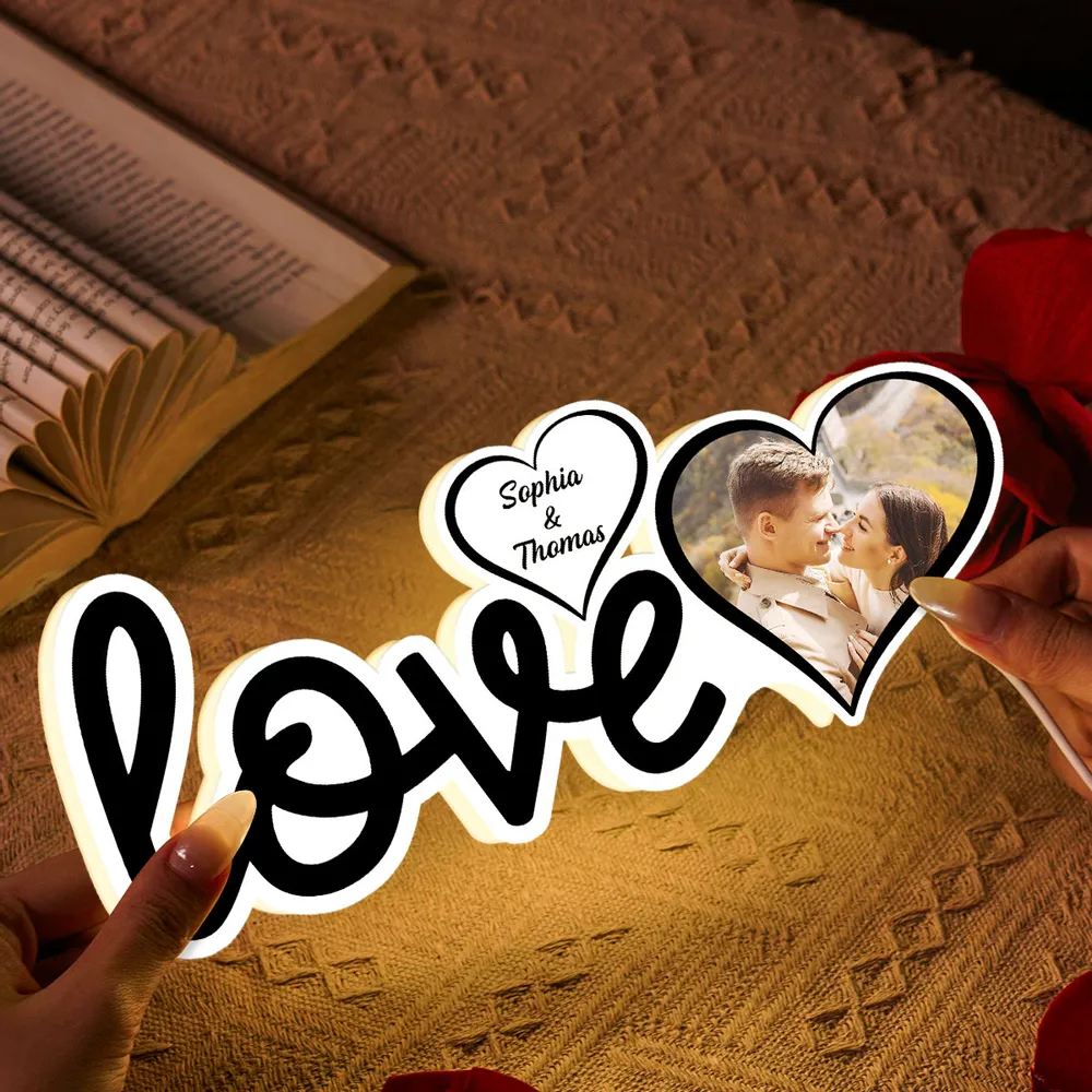 Love-Personalisierte LED-Lichtbox  mit Foto Geschenk für Paar