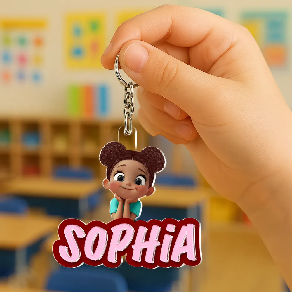 Personalisierter Acryl-Schlüsselanhänger mit Kind und Name Geschenk für Kinder und Mutter