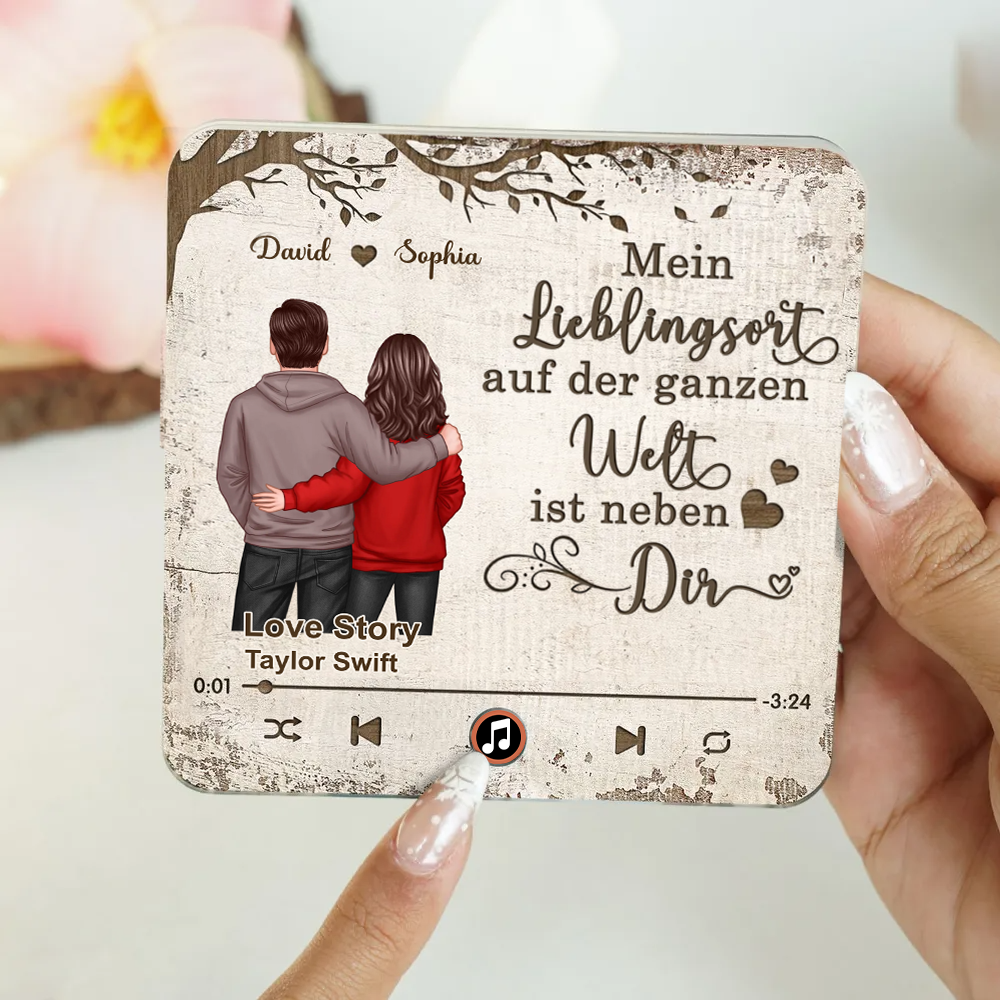 Musik-Kühlschrankmagnet mit 2 Figuren und Spruch Geschenk für Paar/LGBT-Paar