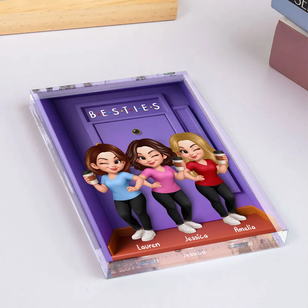 Personalisierter Acrylblock mit 2-6 Frauen Geschenk für Beste Freundinnen und Schwestern