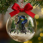 Personalisierte 3D-Christbaumkugel mit Foto – Mountainbike-Motiv