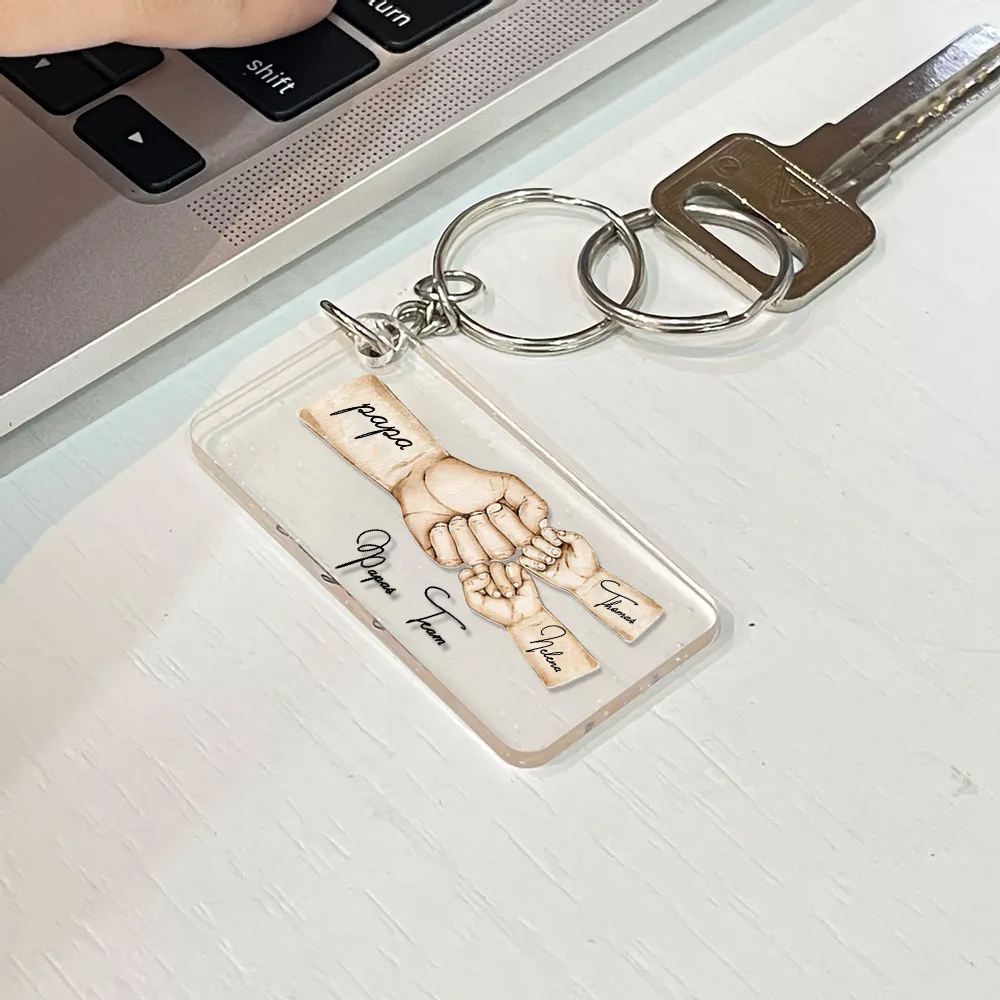 Fausstoß Personalisiertes Acryl-Schlüsselanhänger für Papa