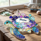 Meeresschildkröten - Acrylschlüsselanhänger mit Namen Geschenk für Oma und Mama