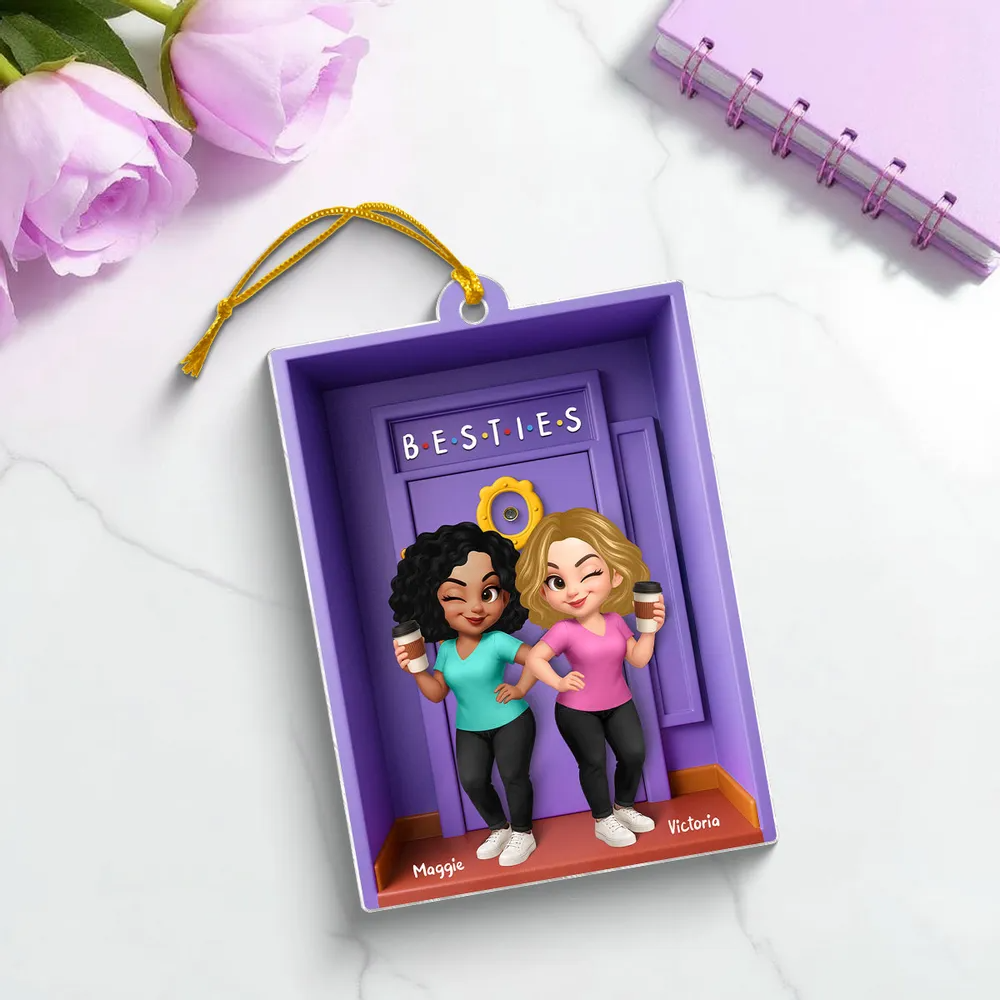 Acrylanhänger mit 2-6 Frauen Personalisierter Christbaumschmuck für Schwester und beste Freundinnen