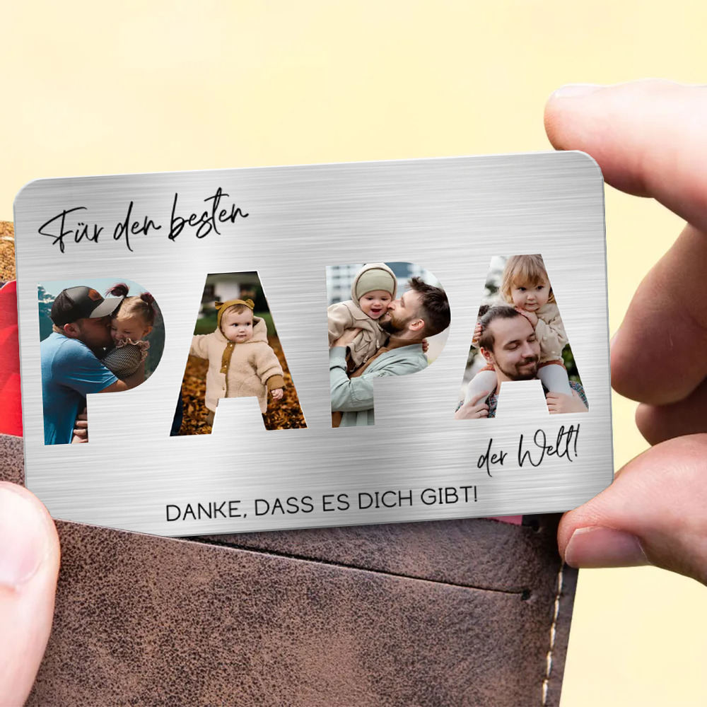 Für den besten Papa der Welt-Personalisierte Brieftasche-Karte mit Fotos Geschenk für Vater