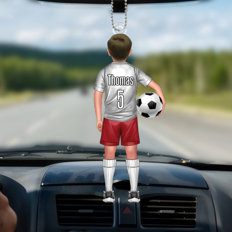 Fußballkind-Personalisierter Autoanhänger für Sohn und Tochter