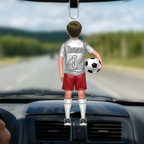 Fußballkind-Personalisierter Autoanhänger für Sohn und Tochter