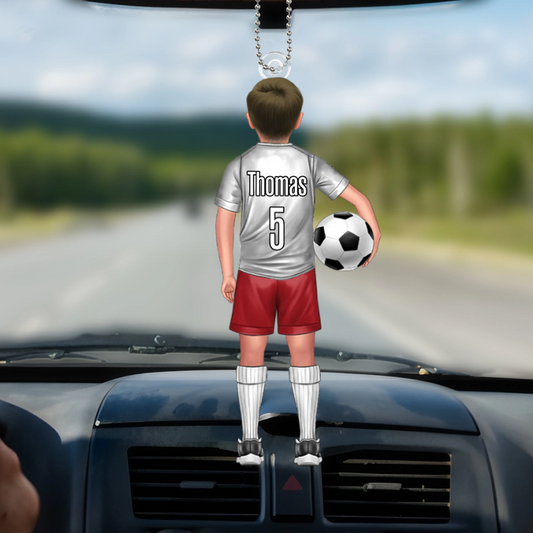Fußballkind-Personalisierter Autoanhänger für Sohn und Tochter