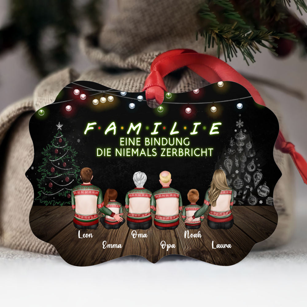 Acrylanhänger mit Familie personalisiert Christbaumschmuck mit 2-9 Personen